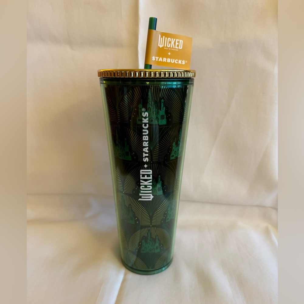 Wicked + Starbucks Emerald City Silhouette straw cup